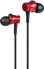 Mi Basic Wired Headset with Mic (Black & Red, In the Ear)
