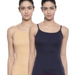 Organic Cotton Rib Camisole Pack of 2 - Bitz ( Peacoat and Sheep Skin )