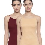 Organic Cotton Rib Camisole Pack of 2 - Bitz ( Sundried Tomato and Sheep Skin )