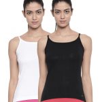 Organic Cotton Rib Camisole Pack of 2 - Bitz ( White and Black Beauty )