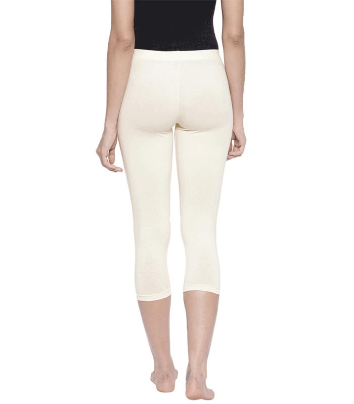 Buy Women's Cotton Lycra Biowashed Capri Leggings Combo Pack of 3 (White,  Dark Brown ,Maroon) Online In India At Discounted Prices