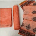 Pure Linen texture with Printed Dupatta