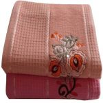 HIFI COLLECTION BATH TOWEL SET - PACK OF 2 (ORANGE & PINK)
