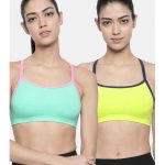 Racer Back Sports Bra Pack of 2 - BITZ ( Lucite Green and Lime Punch )