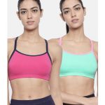 Racer Back Sports Bra Pack of 2 - BITZ ( Lucite Green and Magenta )