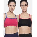 Racer Back Sports Bra Pack of 2 - BITZ ( Black and Burberry )