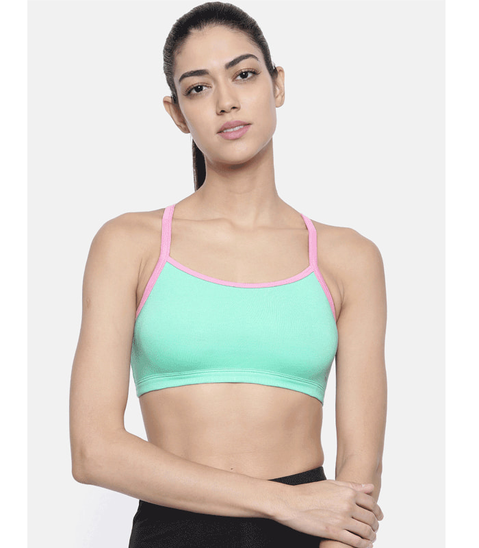 Racer Back Sports Bra Pack of 2 - BITZ ( Lucite Green and Lime Punch )