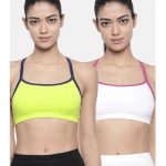 Racer Back Sports Bra Pack of 2 - BITZ ( White and Lime Punch )