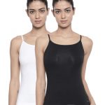 Organic Cotton Stretch Camisole Pack of 2 - Bitz  ( Black and White )