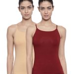 Organic Cotton Stretch Camisole Pack of 2 - Bitz ( Sundried Tomato and Sheep Skin )