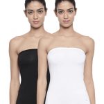 Organic Cotton Tube Camisole Pack of 2 - Bitz  ( White and Black Beauty )