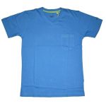 GLUETON MEN'S SOLID V-NECK T-SHIRT WITH POCKET