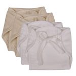 Woven Nappy (0-3 Months) - White & Natural - set of 4