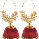 Pearl Loreal Worked Hoops Type Silk thread Earrings for Women's and Girls