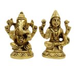 Brass Laxmi Ganesh Idol Small Size (2 inch)